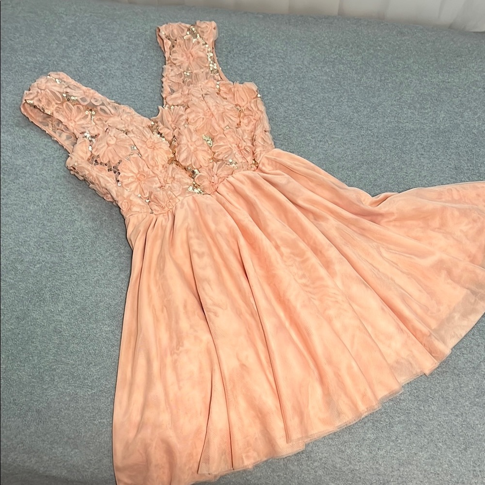 Fairy Coquette Mini Dress Small Tulle Whimsical Floral Hoco Cocktail Party